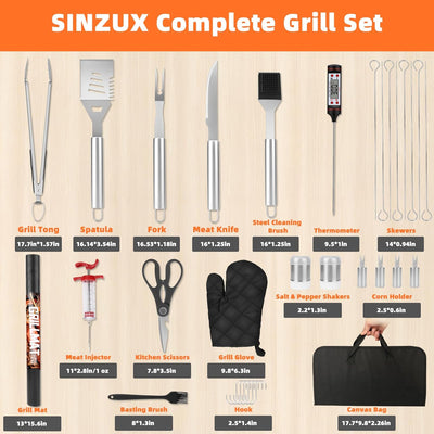 Kit 32 Pzas Utensilios Parrilla Acero Inox