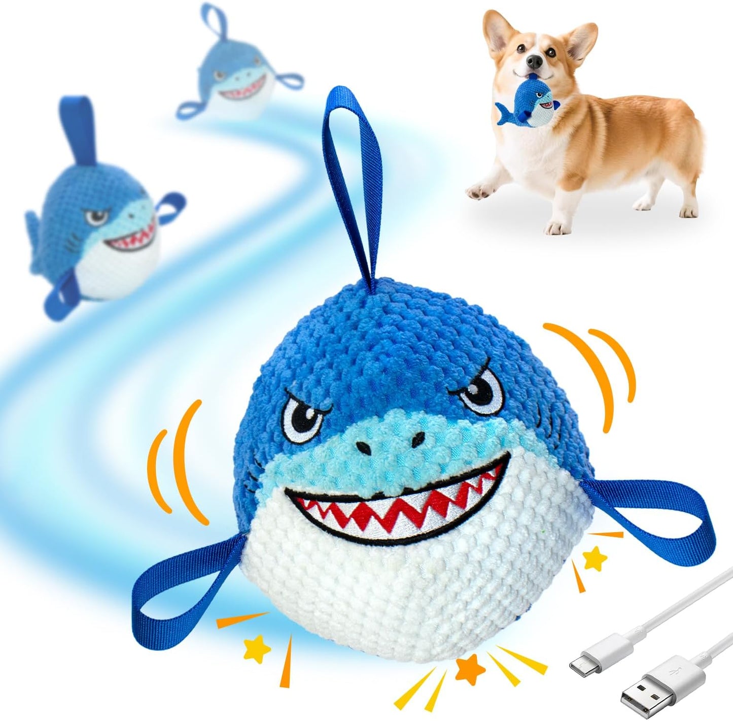 Juguetes interactivos perros pelota rebotadora recargable USB
