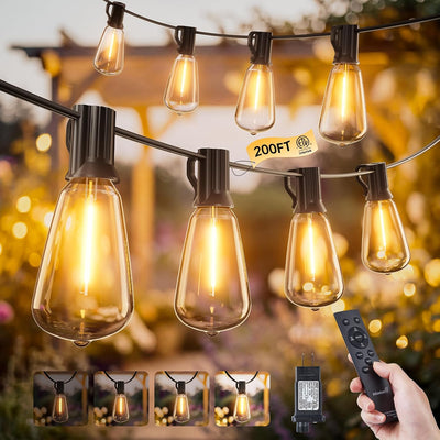 Tira luces exteriores 200ft 642 LED impermeables 3 modos
