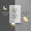 Placa pared con luz nocturna duplex estándar blanco