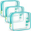 Bolsa aseo TSA 3 bolsas maquillaje transparente 1qt para viaje