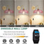 2 Pzas Apliques Pared Vidrio Flores Cable Regulable