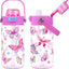 Botella de agua de mariposa sin BPA para niñas 20 oz Tritan a prueba de fugas