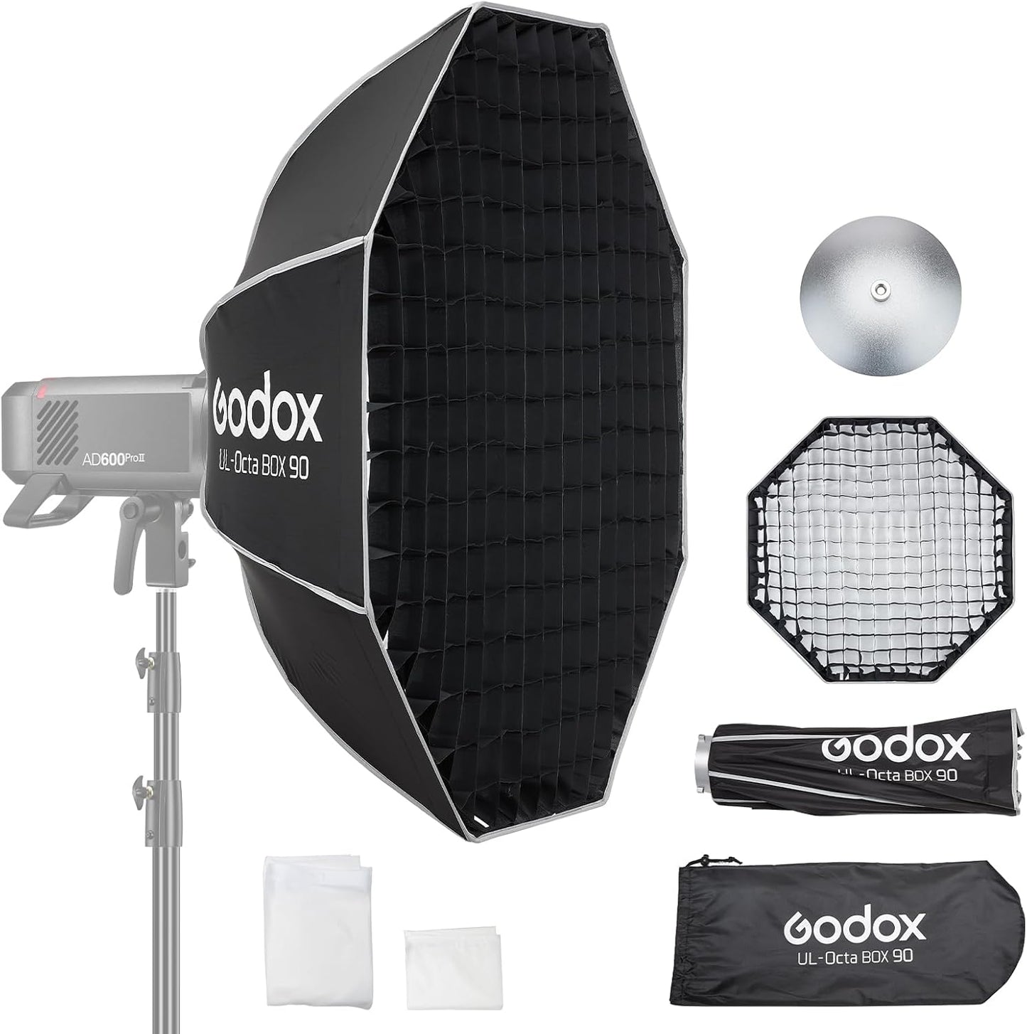 Caja luz octogonal 35pulg Bowens Mount con difusor y estuche