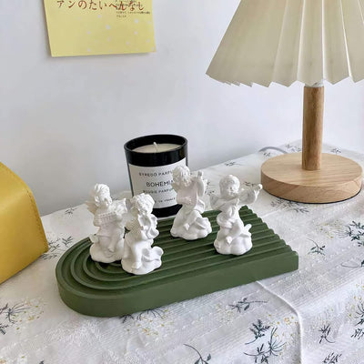 4 Pzas Querubines 2.7pulg y 2 Columnas Angelicas Decoracion Hogar