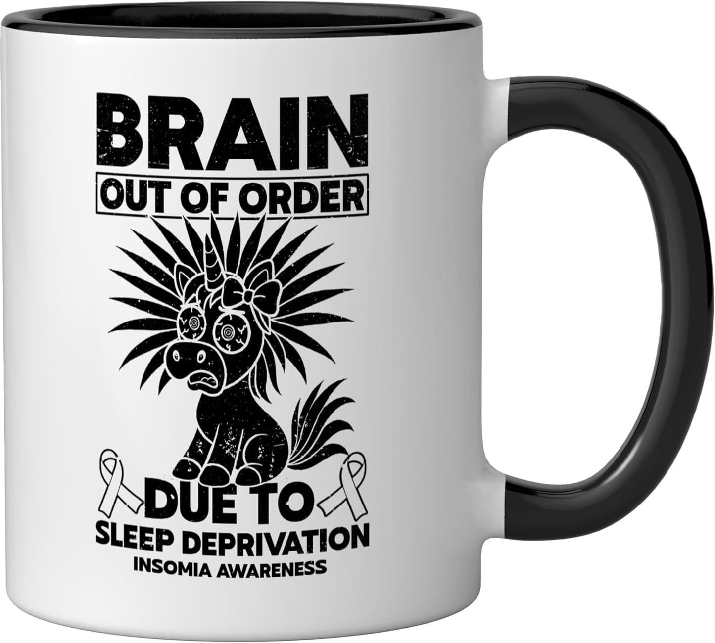 Taza Cerámica Insomnia Negro/Blanco