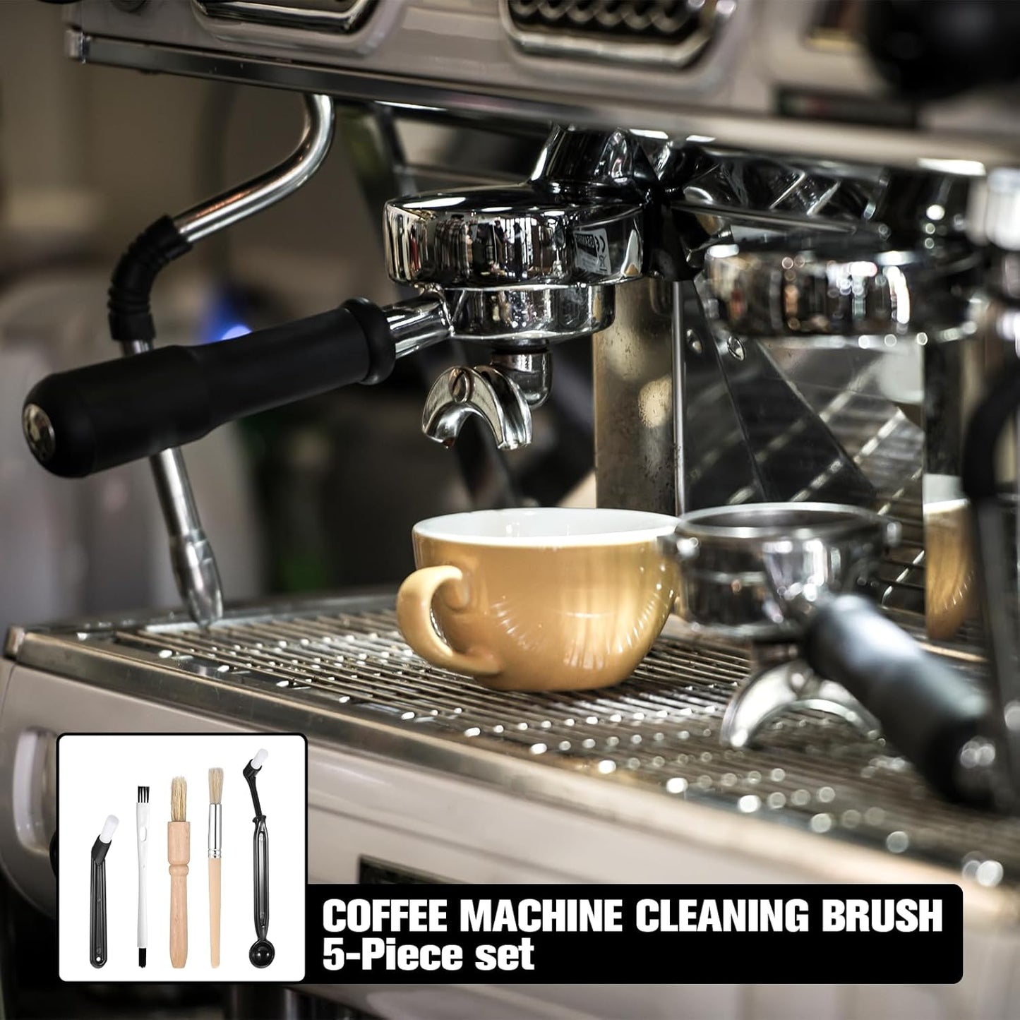 Set 5 Pzas Cepillo Cafetera Espresso Profesional
