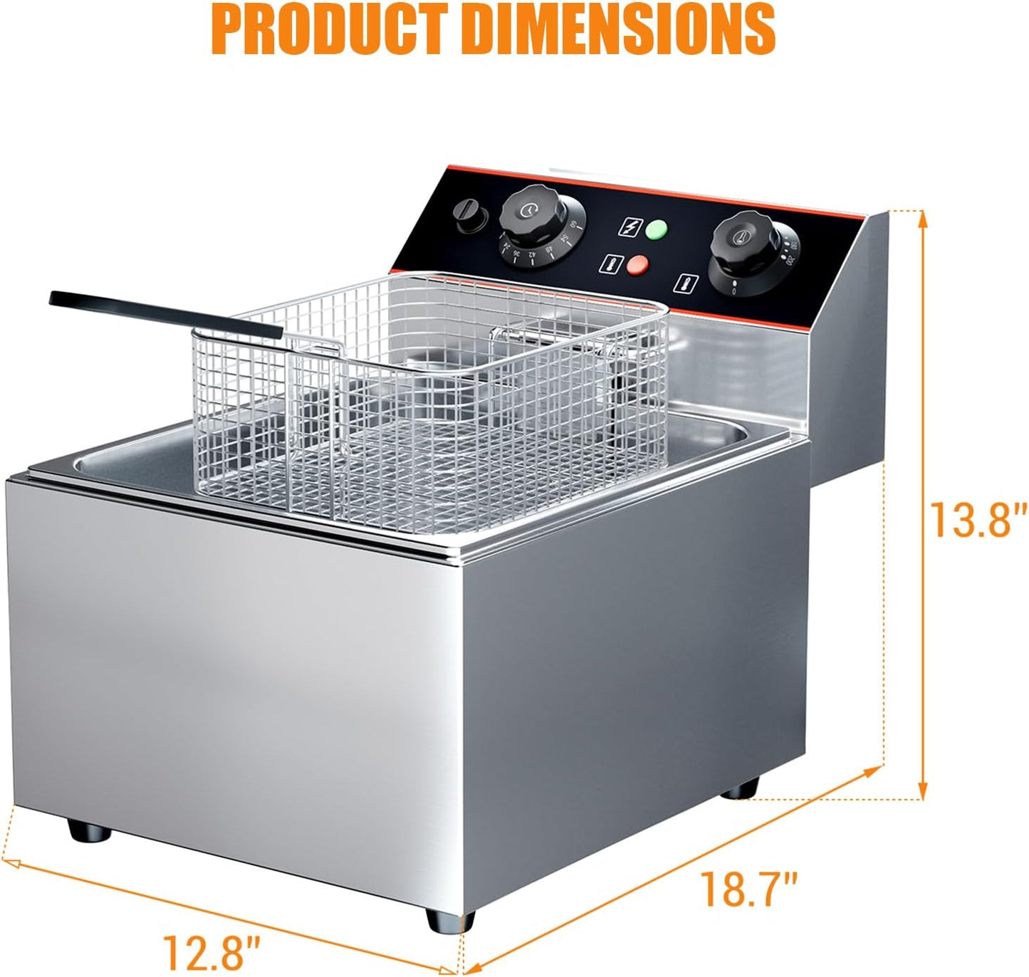 Freidora comercial eléctrica de acero inoxidable
