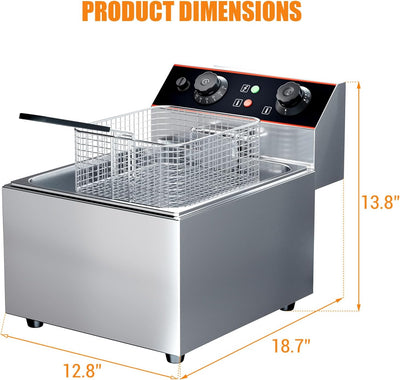 Freidora comercial eléctrica de acero inoxidable