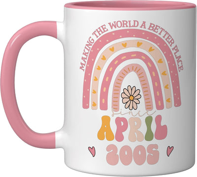 Taza Cerámica Cumpleaños Rosa/Blanco