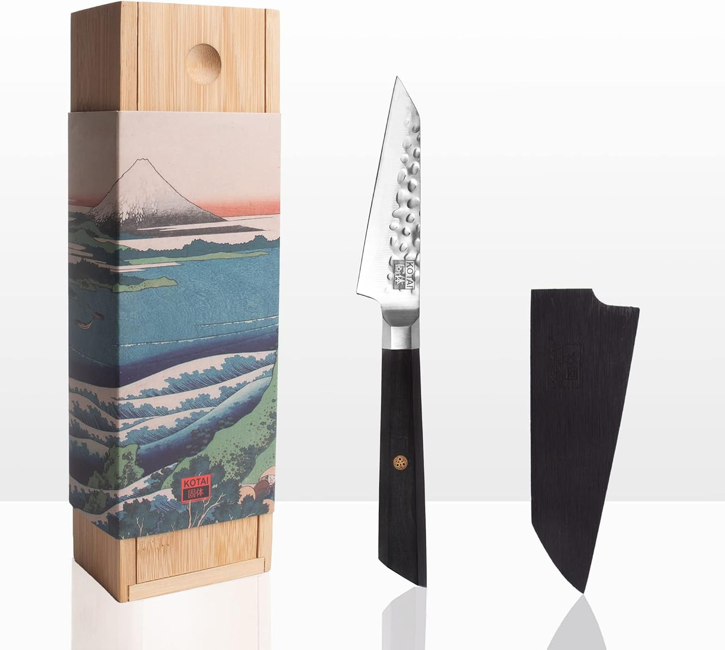 Cuchillo Pelar Bunka 3.5pulg Acero Inox 440C Tsuchime Mango Ébano