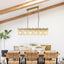 Candelabro rectangular vidrio ondulado 39pulg 6 luces comedor