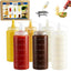 Botellas grandes de plástico para salsas y condimentos 6 unidades