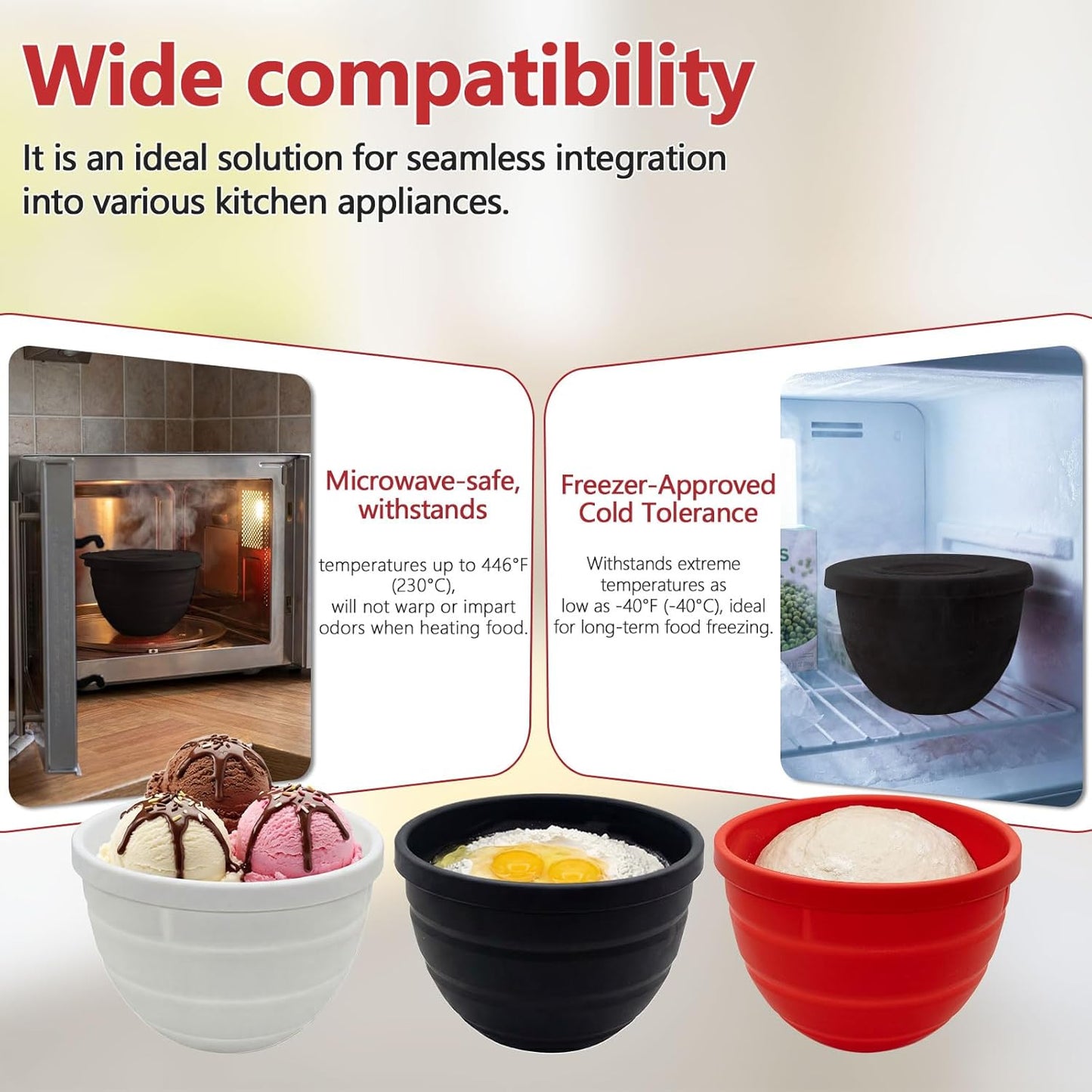 Revestimiento de silicona para tazón KitchenAid 4.5/5 cuartos de galón con tapa hermética