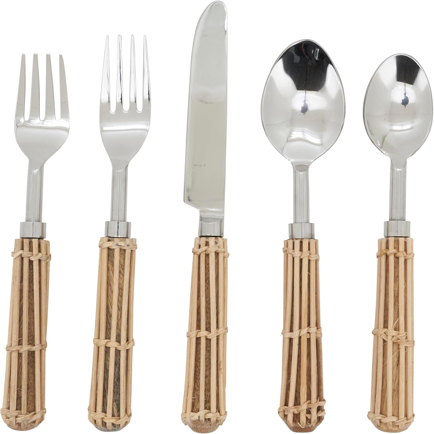 Set cubiertos acero inox con mango canasta