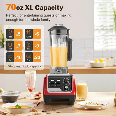 Batidora de 1800W 70oz sin BPA con taza para llevar