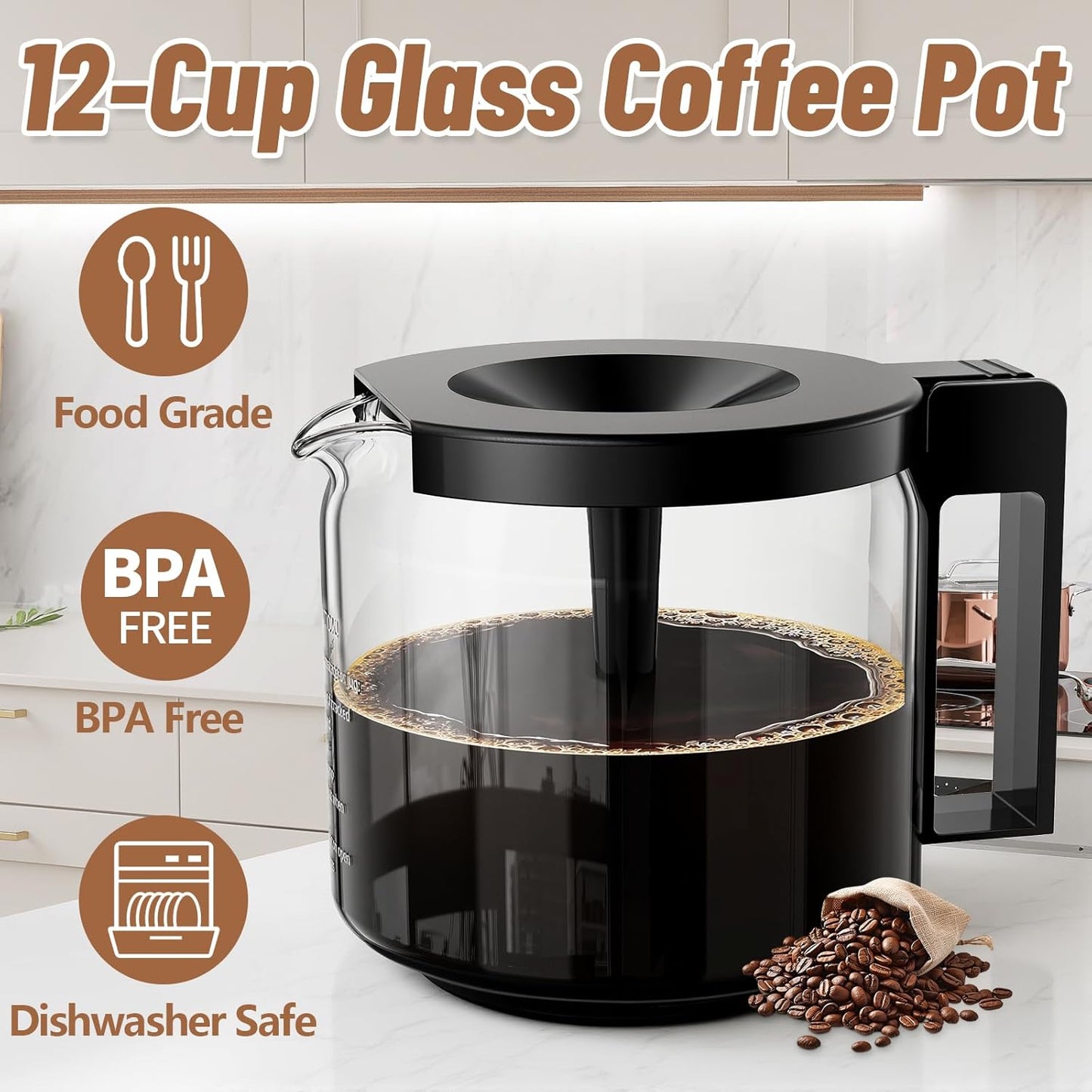 Cafetera de vidrio sin BPA para Technivorm 89830 Moccamaster