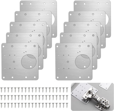 10 Bisagras Puerta Gabinete Acero Inox Kit Reparacion