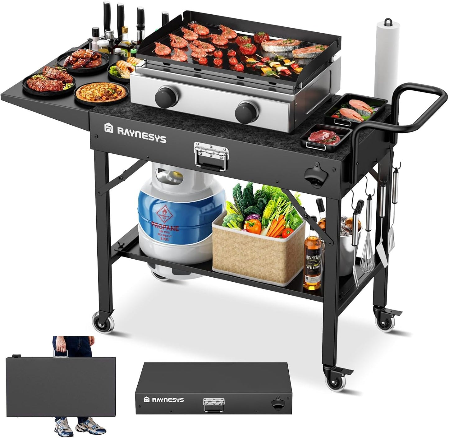 Mesa parrilla exterior soporte Blackstone plegable 440lbs