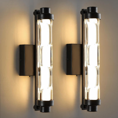 Lámpara pared 15.4 pulg set 2 con sombra vidrio ondulado LED 14W