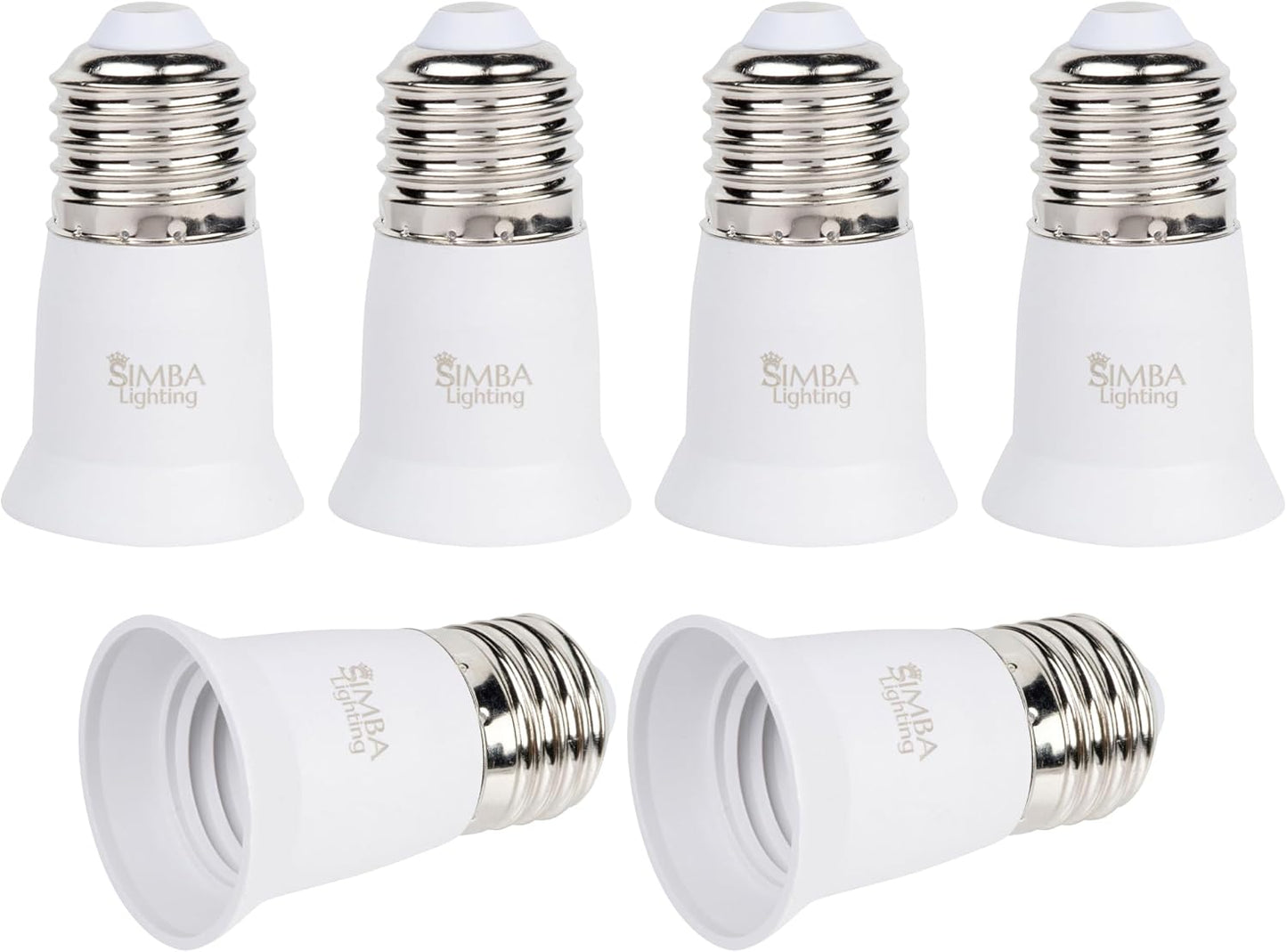Extensor enchufe bombilla E26 1.2pulg blanco set 6
