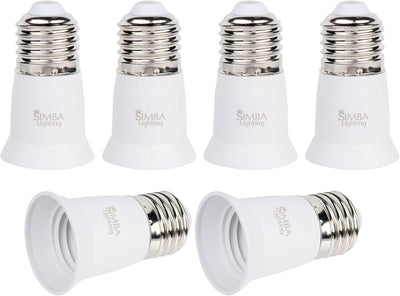 Extensor enchufe bombilla E26 1.2pulg blanco set 6