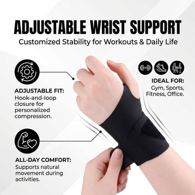 Soporte muñeca ajustable cierre bucle flexible deporte fitness