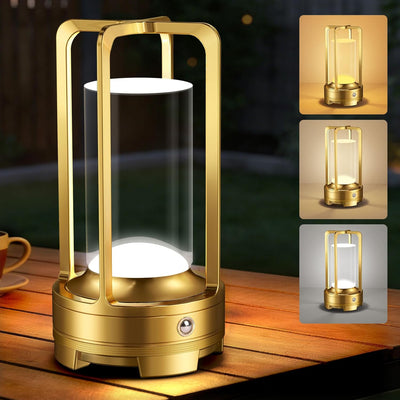 Lámpara mesa inalámbrica LED recargable con atenuación 3 colores