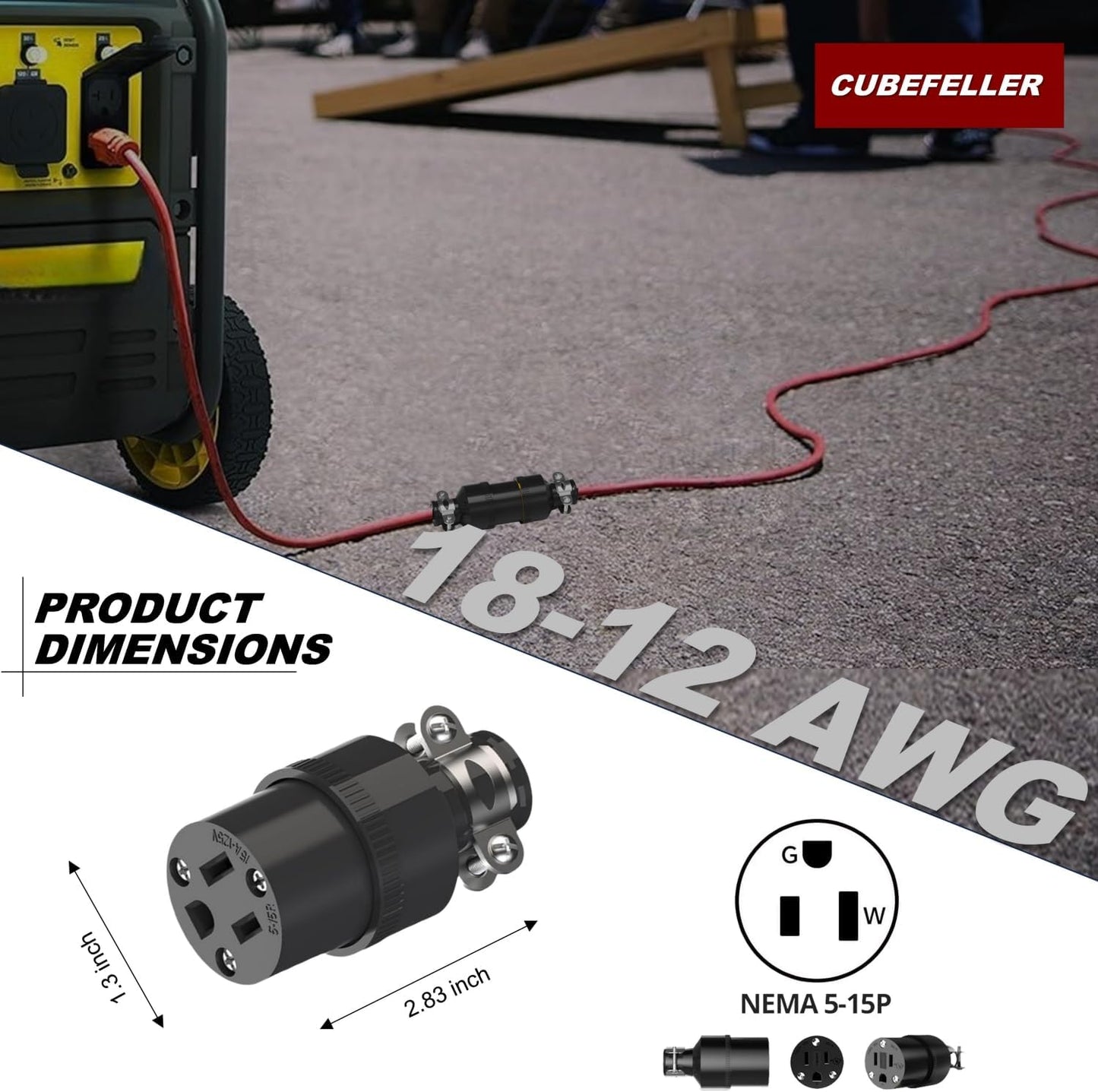Set enchufes eléctricos 15A 125V NEMA 5-15P y 5-15R