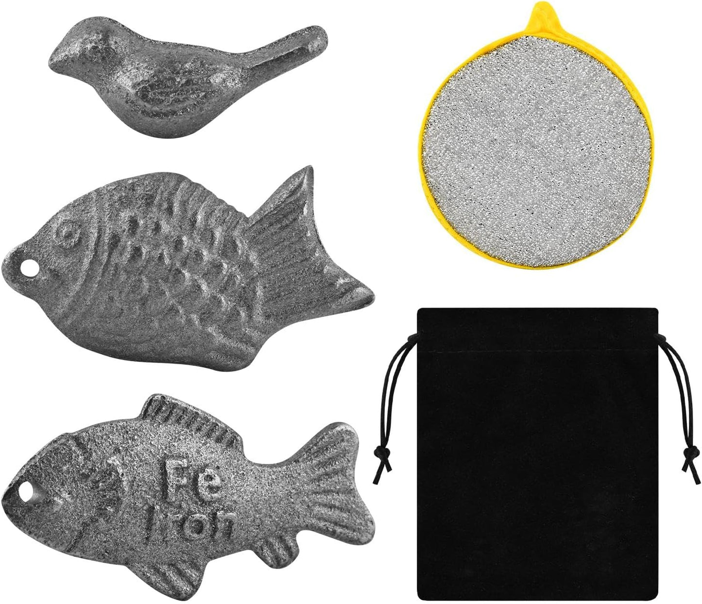 3 Herramientas cocina pescado hierro tela seca con bolsa