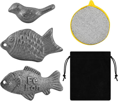 3 Herramientas cocina pescado hierro tela seca con bolsa