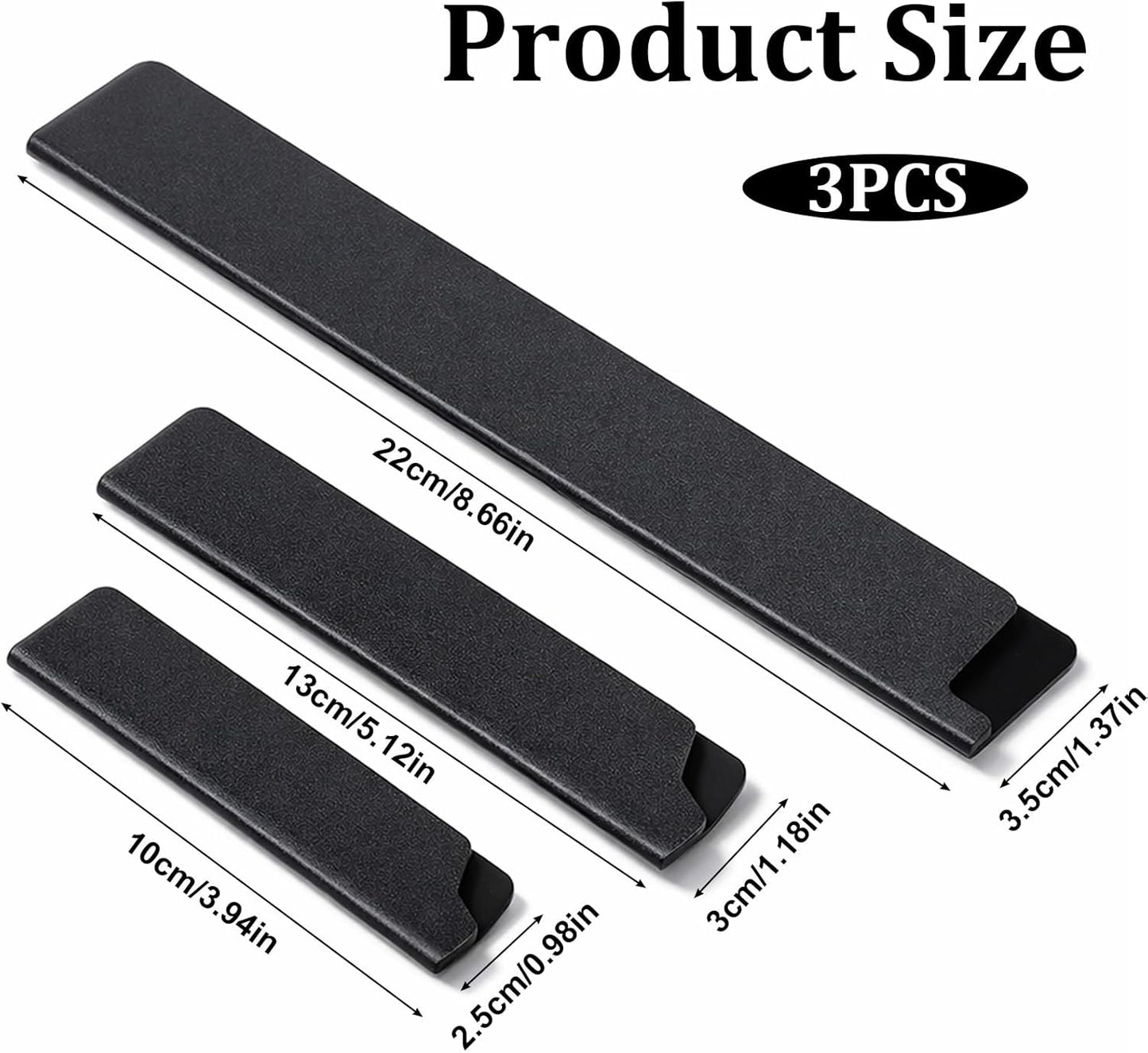 Juego de 3 protectores de bordes para cuchillos de cocina