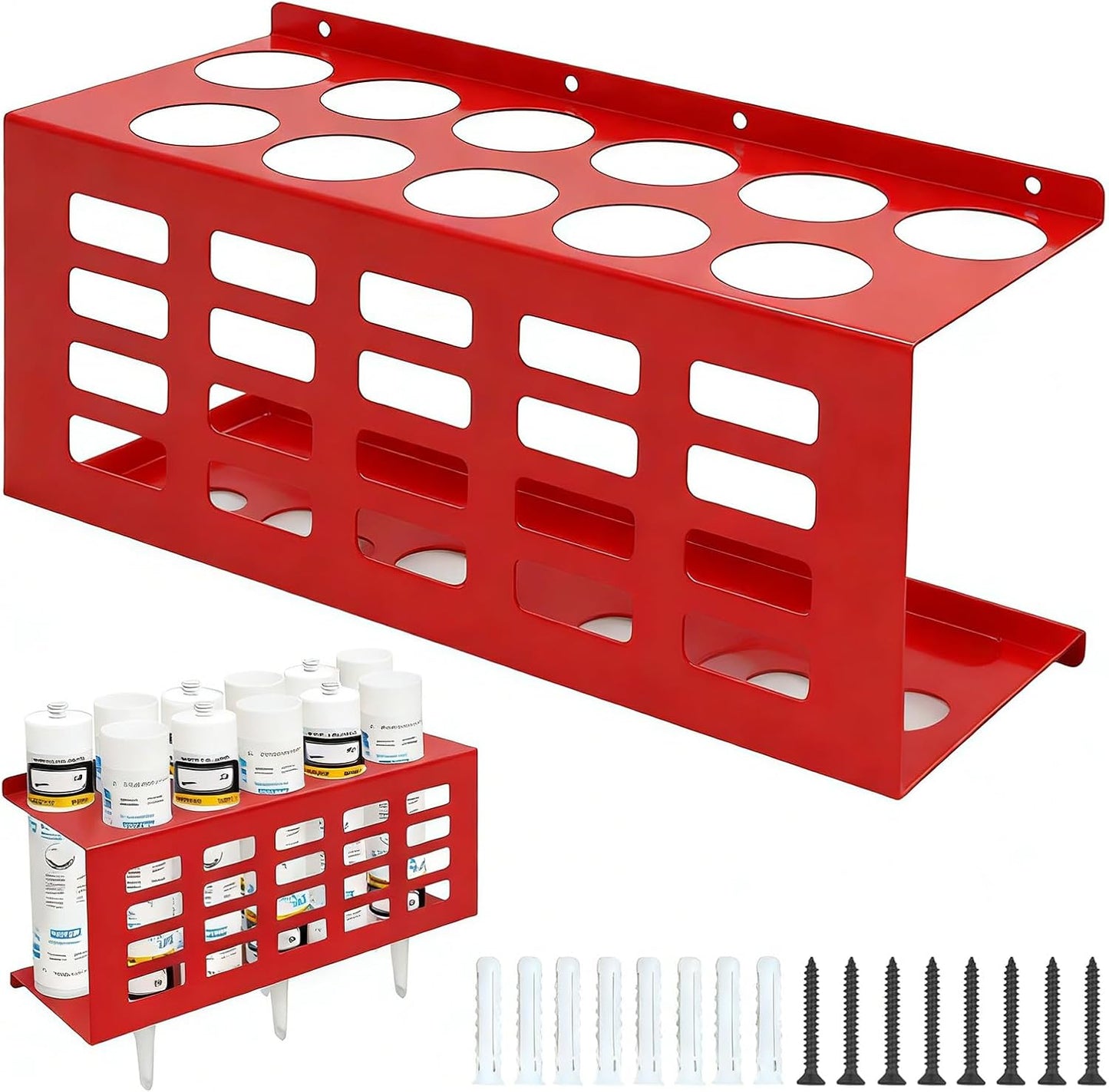 Organizador tubos calafateo metal silicona grasa estante