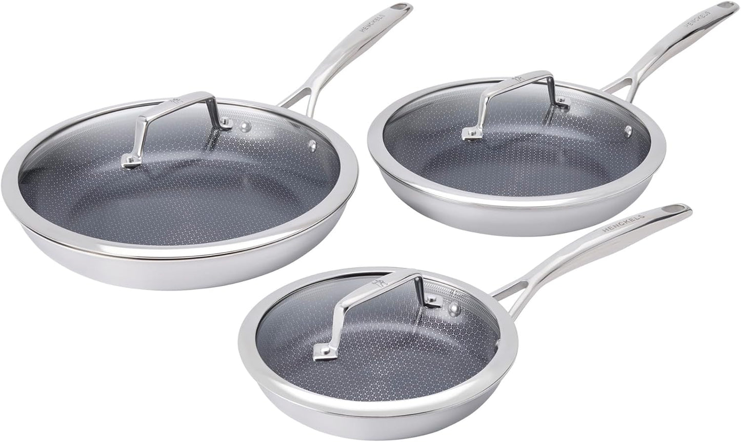 Set 6 Sartenes Cerámica Acero Inox Doble Rendimiento