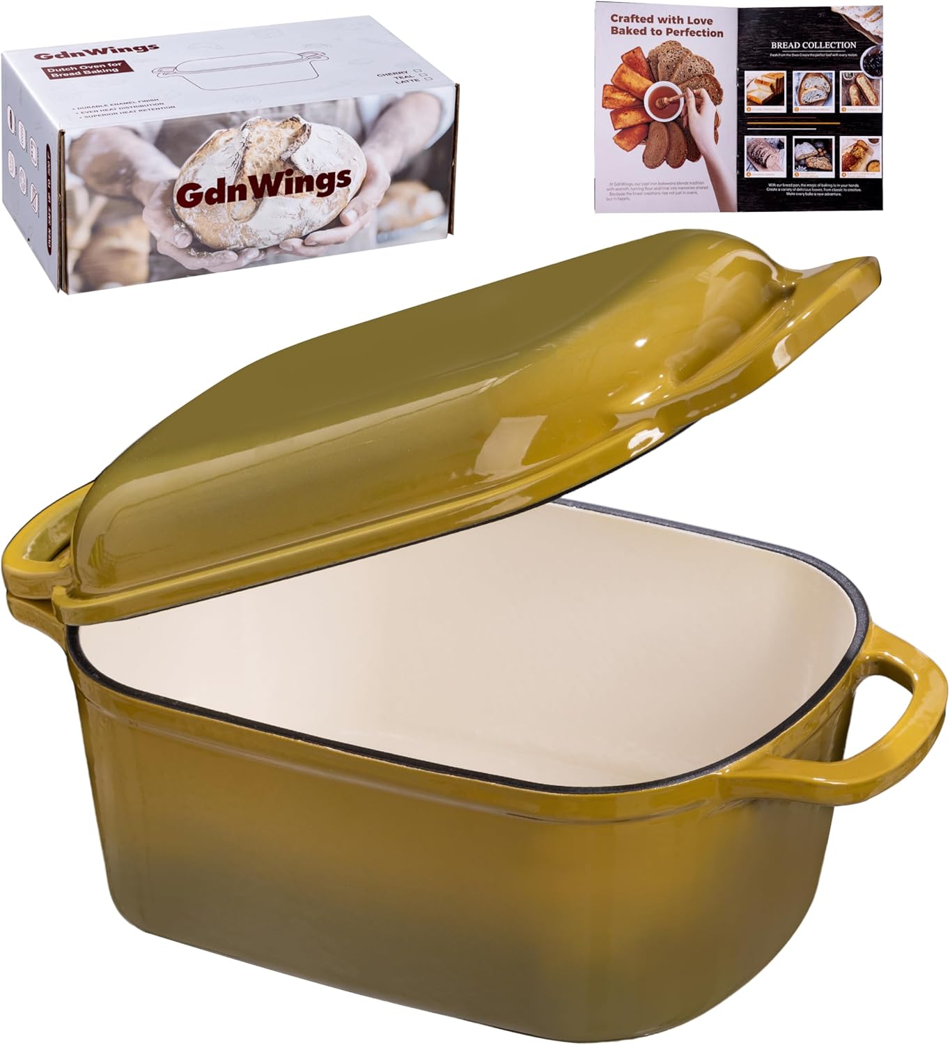 Horno Holandés 4.6qt Esmaltado Hierro Fundido Tapa
