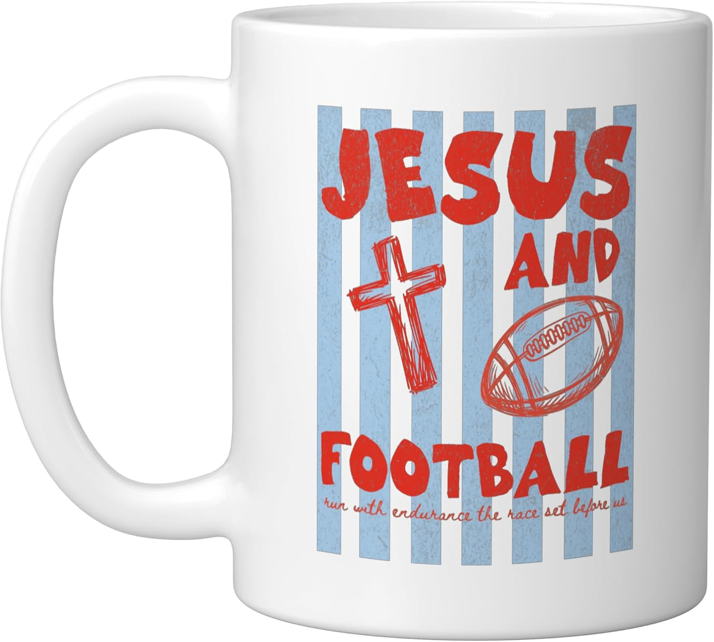 Taza Cerámica Cristianismo Fútbol Americano Blanco