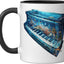 Taza de cerámica Piano Water negra/blanca