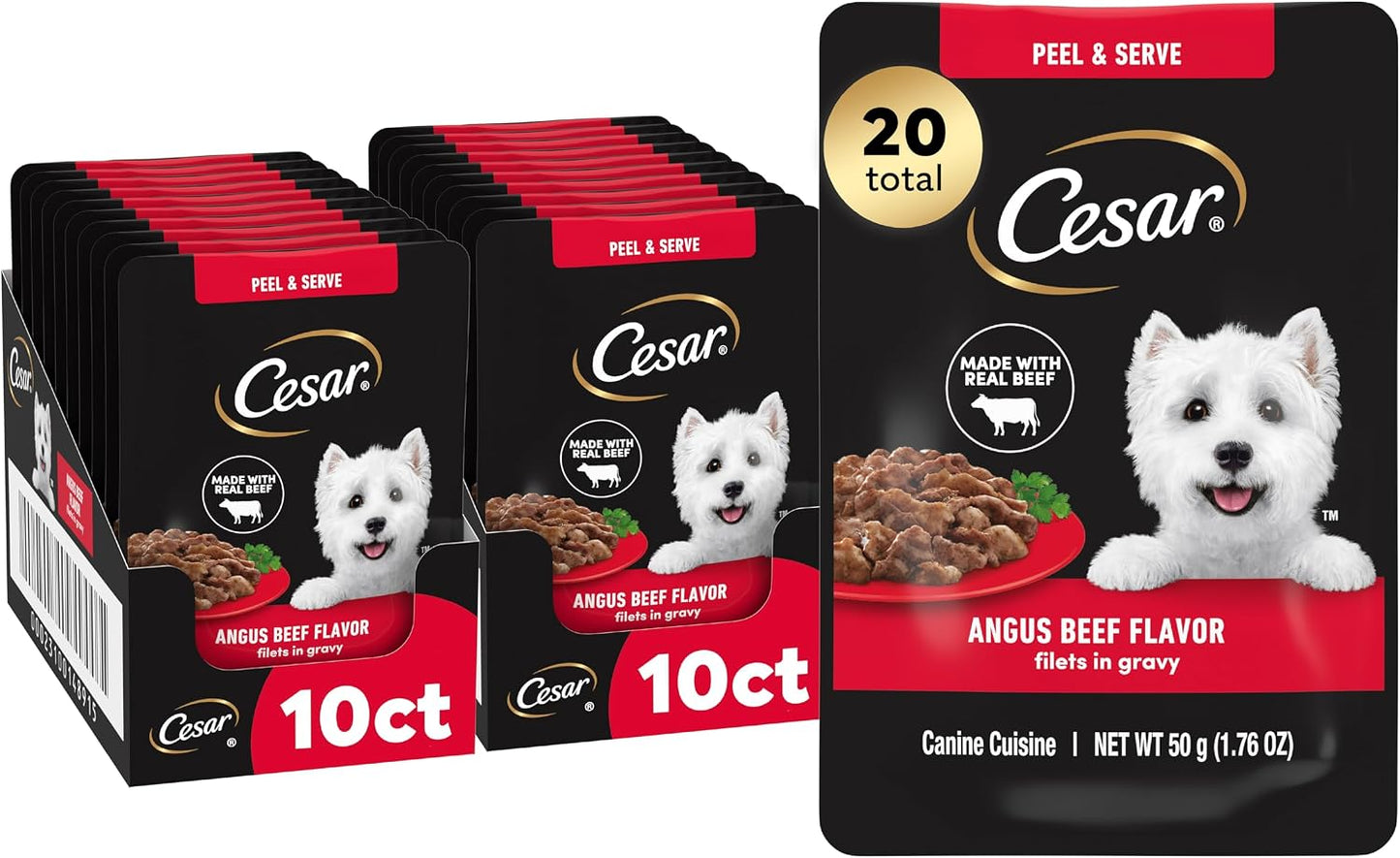 Alimento húmedo para perros sabor carne Angus 1.76oz 20uds