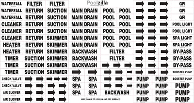 Etiquetas adhesivas impermeables para piscina fontanería 125 pzas