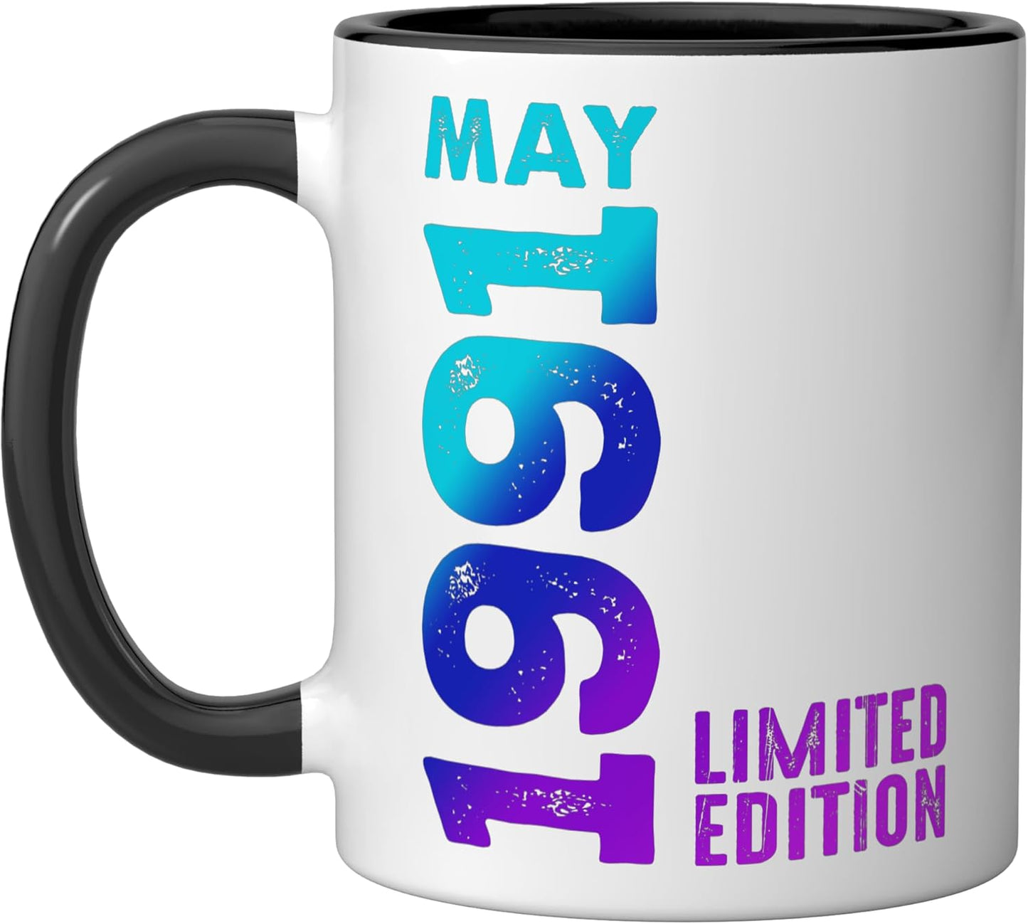 Taza cerámica vintage edición limitada 1991 negro/blanco