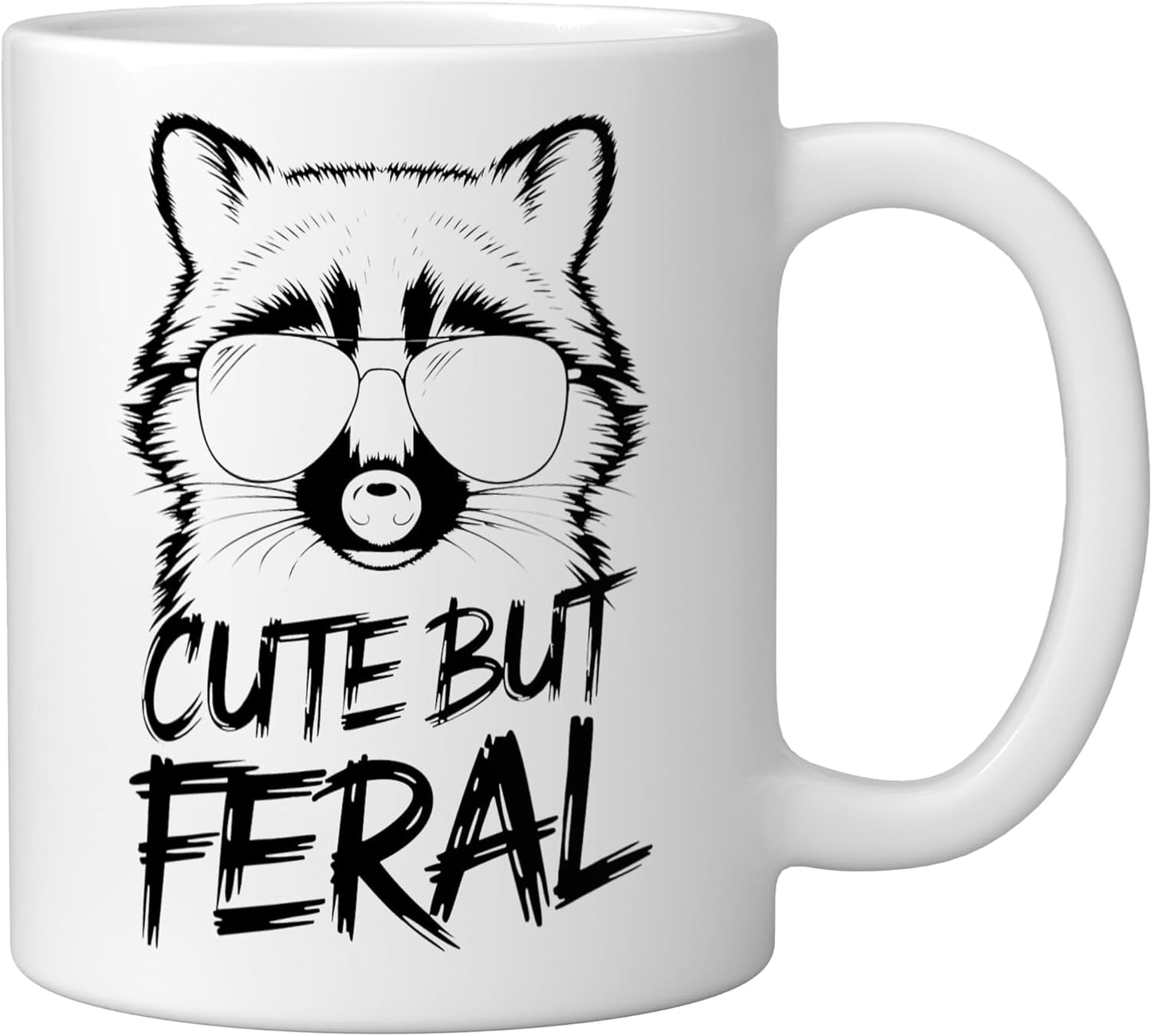 Taza cerámica Raccoon Cute But Feral blanca