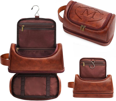 Neceser viaje hombre piel sintética kit afeitado impermeable