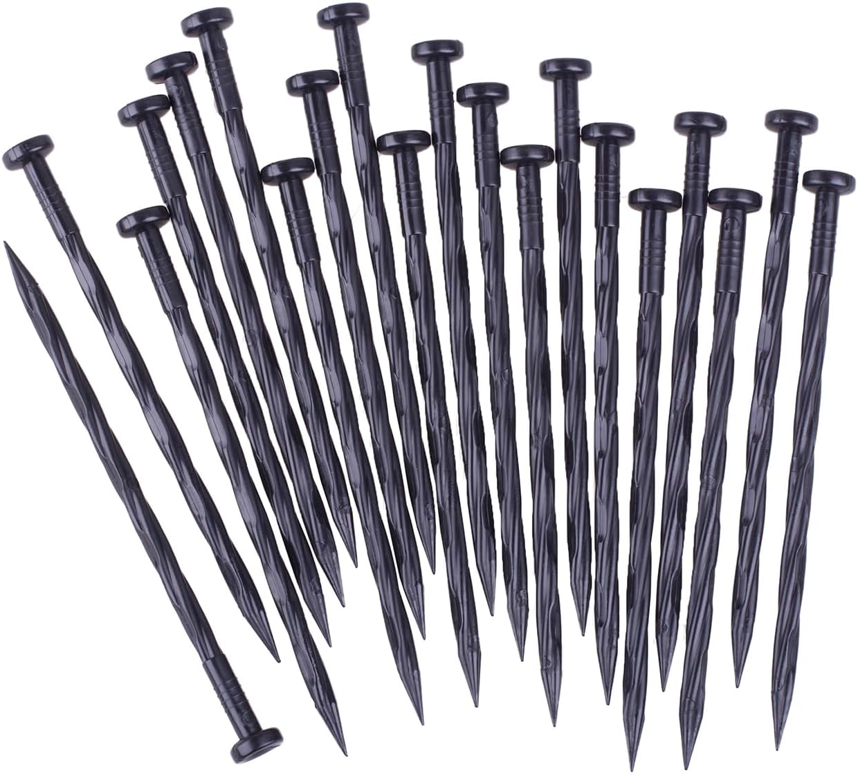 25 Pzas Estacas Plástico Espiral 8pulg Jardín
