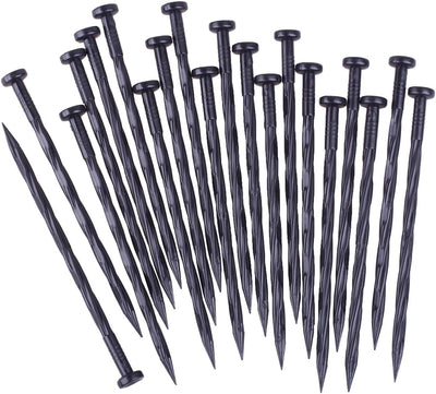 25 Pzas Estacas Plástico Espiral 8pulg Jardín