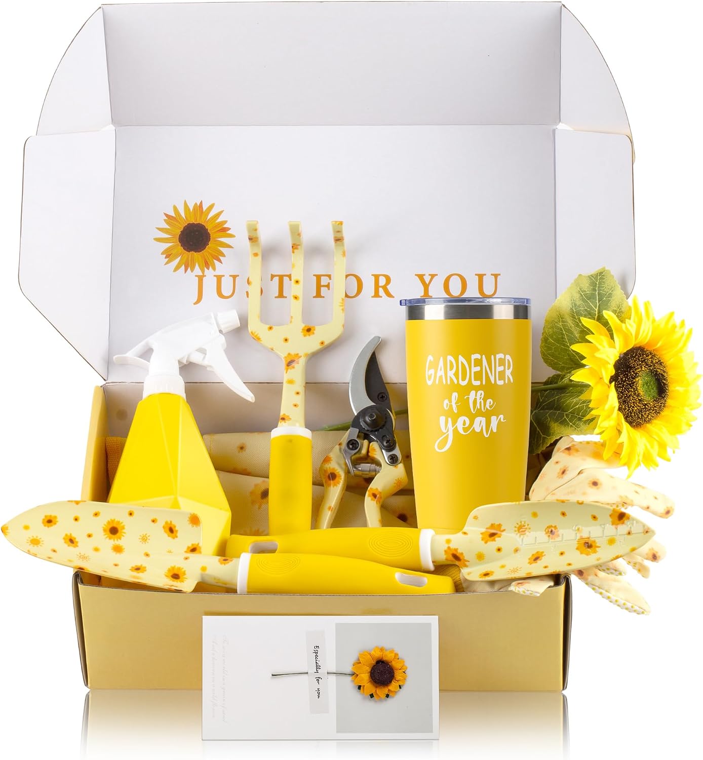 Juego herramientas jardín estampado girasol amarillo