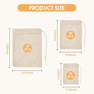 Bolsas de muselina reutilizables con cordón para especias té hierbas sopa café