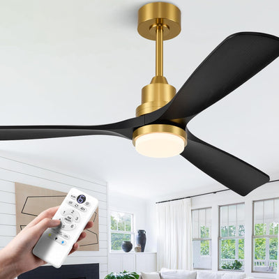 Ventilador techo 52pulg 3 aspas madera luces comp Alexa