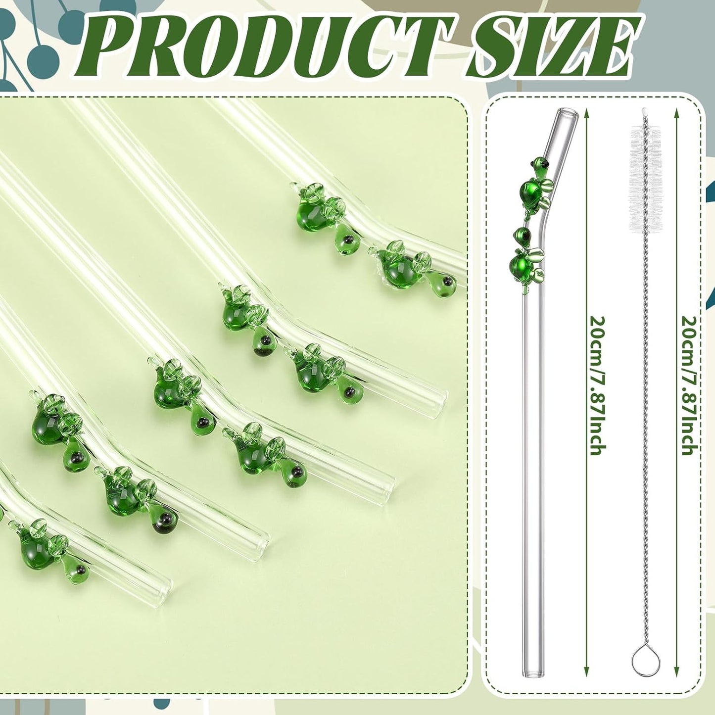 Pajitas de cristal con dije Honeydak reutilizables resistentes