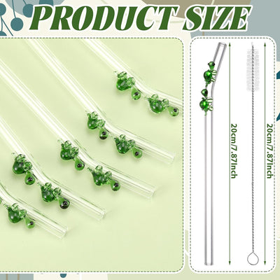 Pajitas de cristal con dije Honeydak reutilizables resistentes