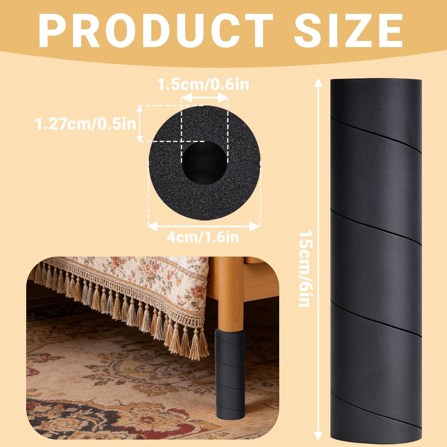 4 Protectores Dedos para Marco Cama 6pulg No Adhesivos